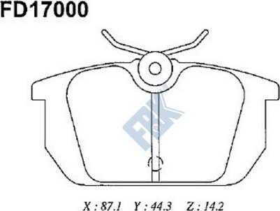 FBK FD17000 - Комплект спирачно феродо, дискови спирачки vvparts.bg