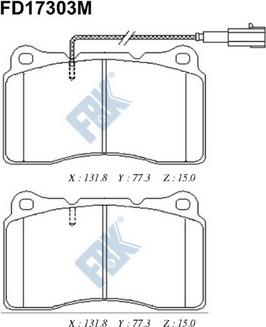 FBK FD17303M - Комплект спирачно феродо, дискови спирачки vvparts.bg