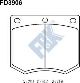 FBK FD3906 - Комплект спирачно феродо, дискови спирачки vvparts.bg