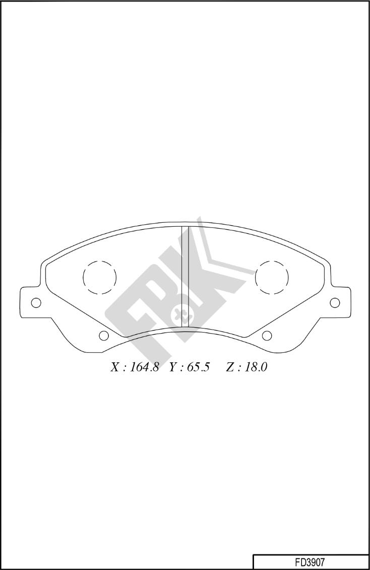 FBK FD3907 - Комплект спирачно феродо, дискови спирачки vvparts.bg