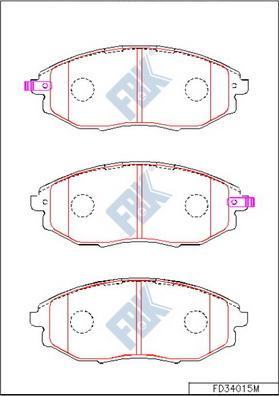 FBK FD34015M - Комплект спирачно феродо, дискови спирачки vvparts.bg