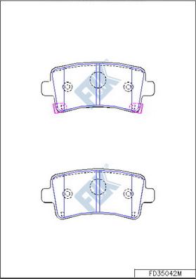 FBK FD35042M - Комплект спирачно феродо, дискови спирачки vvparts.bg