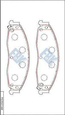 FBK FD35014M - Комплект спирачно феродо, дискови спирачки vvparts.bg