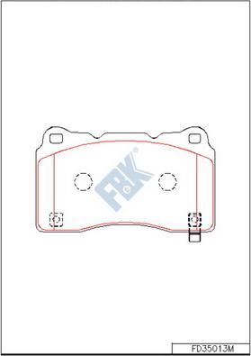 FBK FD35013M - Комплект спирачно феродо, дискови спирачки vvparts.bg