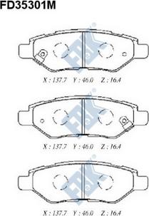 FBK FD35301M - Комплект спирачно феродо, дискови спирачки vvparts.bg