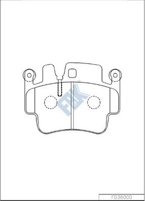 FBK FD36000 - Комплект спирачно феродо, дискови спирачки vvparts.bg