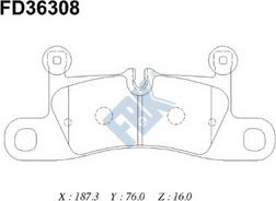 FBK FD36308 - Комплект спирачно феродо, дискови спирачки vvparts.bg