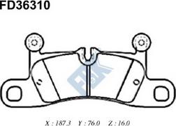 FBK FD36310 - Комплект спирачно феродо, дискови спирачки vvparts.bg