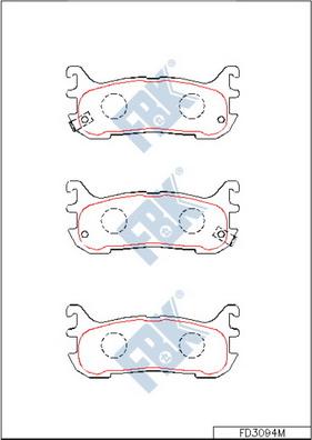 FBK FD3094M - Комплект спирачно феродо, дискови спирачки vvparts.bg