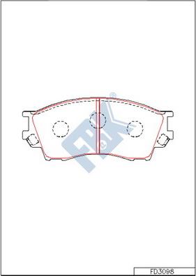 FBK FD3098 - Комплект спирачно феродо, дискови спирачки vvparts.bg