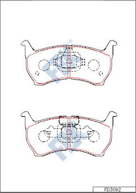 FBK FD3092 - Комплект спирачно феродо, дискови спирачки vvparts.bg