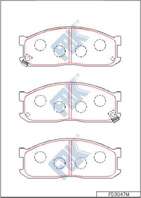 FBK FD3047M - Комплект спирачно феродо, дискови спирачки vvparts.bg