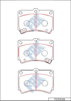 FBK FD3062M - Комплект спирачно феродо, дискови спирачки vvparts.bg