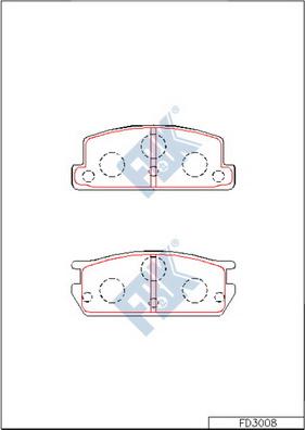 FBK FD3008 - Комплект спирачно феродо, дискови спирачки vvparts.bg