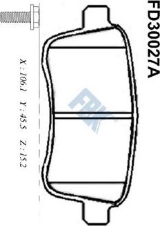 FBK FD30027A - Комплект спирачно феродо, дискови спирачки vvparts.bg