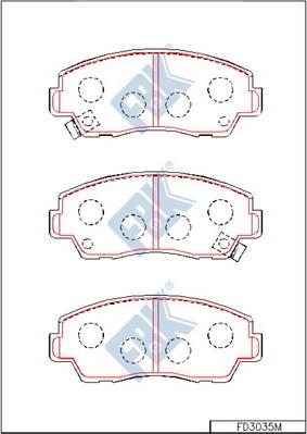 FBK FD3035M - Комплект спирачно феродо, дискови спирачки vvparts.bg