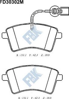 FBK FD30302M - Комплект спирачно феродо, дискови спирачки vvparts.bg