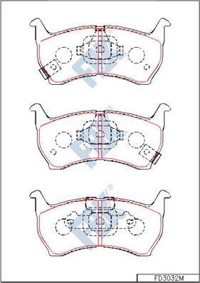 FBK FD3032M - Комплект спирачно феродо, дискови спирачки vvparts.bg