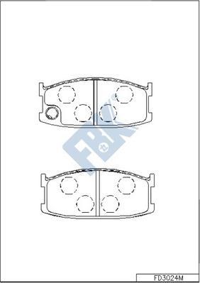 FBK FD3024M - Комплект спирачно феродо, дискови спирачки vvparts.bg