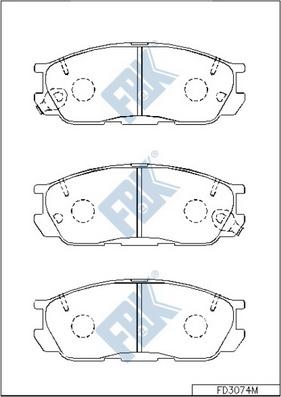 FBK FD3074M - Комплект спирачно феродо, дискови спирачки vvparts.bg