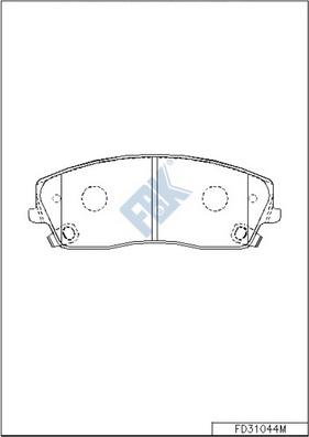 FBK FD31044M - Комплект спирачно феродо, дискови спирачки vvparts.bg