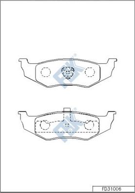 FBK FD31006 - Комплект спирачно феродо, дискови спирачки vvparts.bg