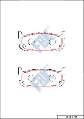 FBK FD3117M - Комплект спирачно феродо, дискови спирачки vvparts.bg