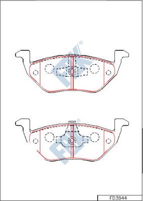 FBK FD3844 - Комплект спирачно феродо, дискови спирачки vvparts.bg