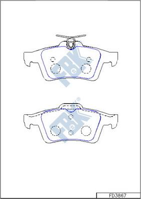 FBK FD3867 - Комплект спирачно феродо, дискови спирачки vvparts.bg