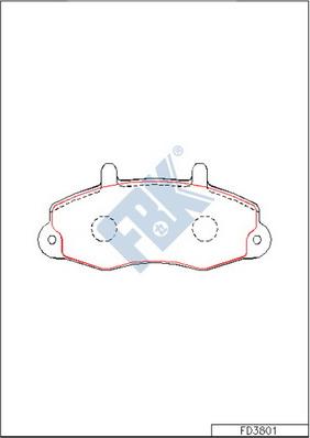 FBK FD3801 - Комплект спирачно феродо, дискови спирачки vvparts.bg