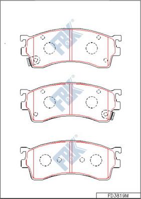 FBK FD3819M - Комплект спирачно феродо, дискови спирачки vvparts.bg