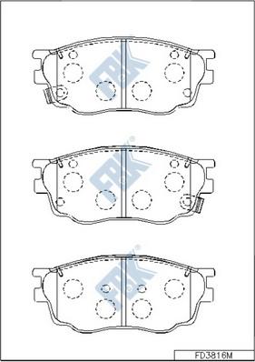 FBK FD3816M - Комплект спирачно феродо, дискови спирачки vvparts.bg