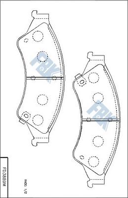 FBK FD3889M - Комплект спирачно феродо, дискови спирачки vvparts.bg