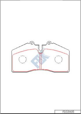 FBK FD33005 - Комплект спирачно феродо, дискови спирачки vvparts.bg