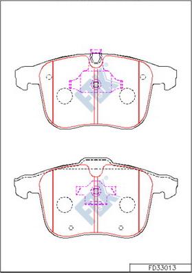 FBK FD33013 - Комплект спирачно феродо, дискови спирачки vvparts.bg