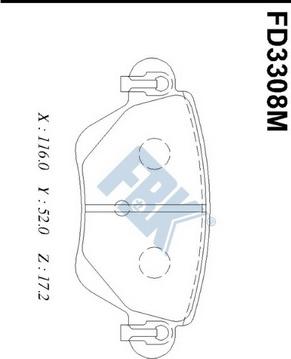 FBK FD3308M - Комплект спирачно феродо, дискови спирачки vvparts.bg