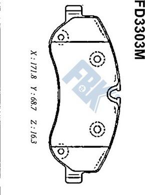 FBK FD3303M - Комплект спирачно феродо, дискови спирачки vvparts.bg