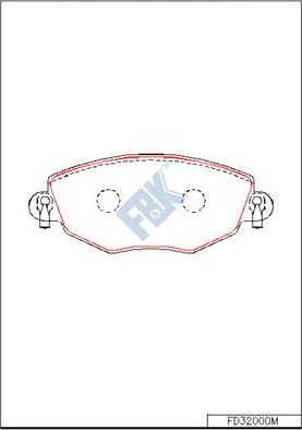 FBK FD32000M - Комплект спирачно феродо, дискови спирачки vvparts.bg