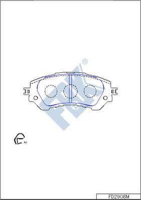 FBK FD2908M - Комплект спирачно феродо, дискови спирачки vvparts.bg