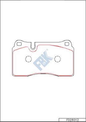 FBK FD26012 - Комплект спирачно феродо, дискови спирачки vvparts.bg
