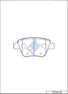 FBK FD26035 - Комплект спирачно феродо, дискови спирачки vvparts.bg