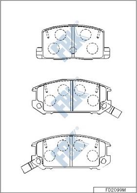 FBK FD2099M - Комплект спирачно феродо, дискови спирачки vvparts.bg