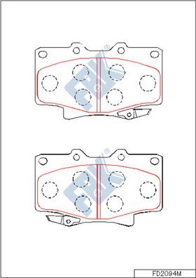 FBK FD2094M - Комплект спирачно феродо, дискови спирачки vvparts.bg