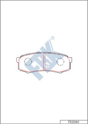 FBK FD2090 - Комплект спирачно феродо, дискови спирачки vvparts.bg