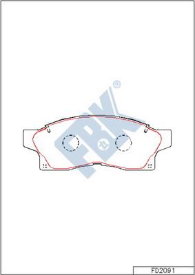 FBK FD2091 - Комплект спирачно феродо, дискови спирачки vvparts.bg