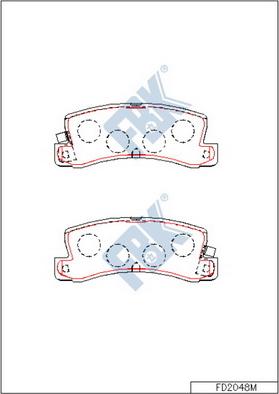 FBK FD2048M - Комплект спирачно феродо, дискови спирачки vvparts.bg