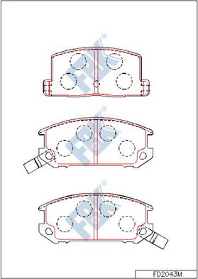 FBK FD2043M - Комплект спирачно феродо, дискови спирачки vvparts.bg