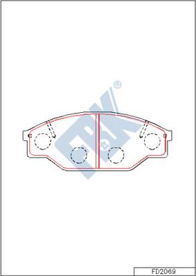 FBK FD2069 - Комплект спирачно феродо, дискови спирачки vvparts.bg