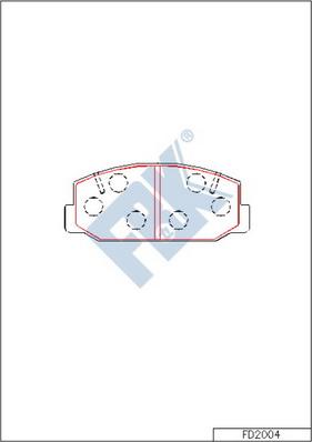 FBK FD2004 - Комплект спирачно феродо, дискови спирачки vvparts.bg