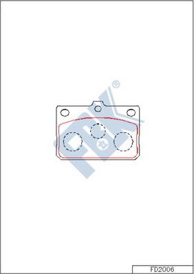FBK FD2006 - Комплект спирачно феродо, дискови спирачки vvparts.bg